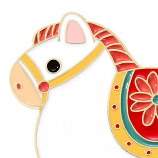 Brooch Pin 2026 Zodiac Horse Brooch Zinc Alloy Enamel Shirt Collars Scarves Badge Traditional Culture Jewelry