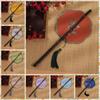Rotatable Chinese Bamboo Waist Fan Ancient Style Group Fan Classical Long Handle Fan  for Summer