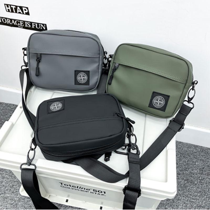 Compact Shoulder Bag For Daily Use Sleek Design Unisex Synthetic Leather Black Gray Military Green 18x14x6cm