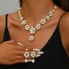 Shining Pearl Necklaces Earrings Exquisite Necklace Earrings Set Claw Chain Jewelry Set Women