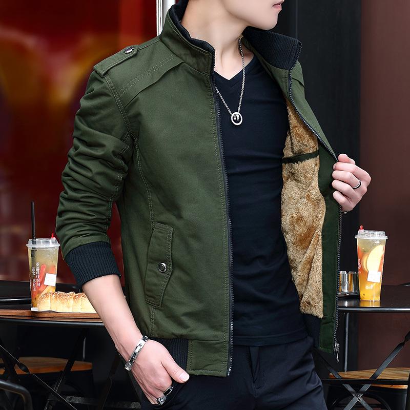 Spring And Autumn New Men'S Youth Washed Jacket, Korean Version Of Slim-Fit Pure Cotton Casual Outerwear Trend