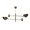 2 Light Pendant Mid Century Modern Raw Brass Sputnik chandelier light Fixture