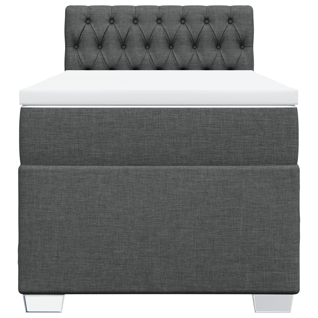 Box Spring Bed with Mattress Dark Gray 90x190 cm Fabric