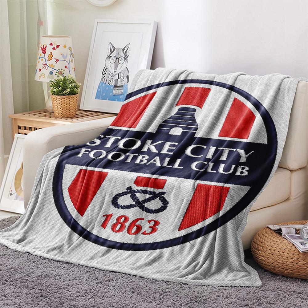 1PC Stoke City FC Print Flannel Blanket, High quality Comfortable for All Seasons, Home Decor, Warmth and Comfort, Perfect for Christmas Gifts182