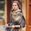 Plaid Faux Cashmere Scarf Winter Scarf Female Shawl Thickened Warm Tassel Scarf