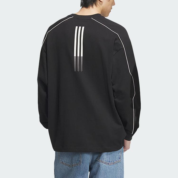 adidas Футболка Originals Ss25 Rac Crew Neck Loose Fit Long Sleeve Футболка унисекс Топы черного цвета JM8037