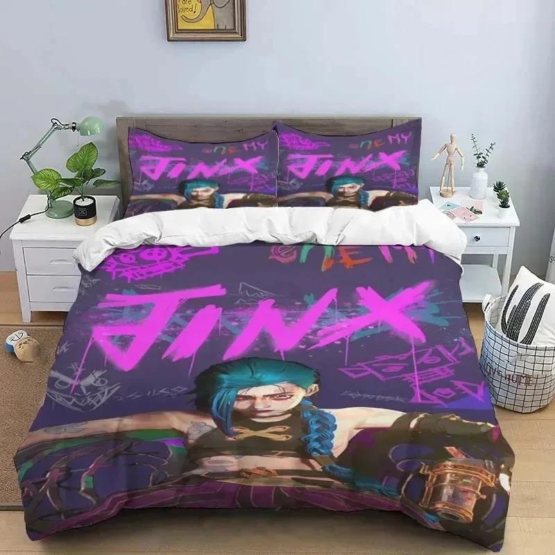 3D Print Jinx Arcane Bedding Set Duvet Cover King Queen Size Boys Adult Bed Set Quilt Cover Pillowcase Comforter