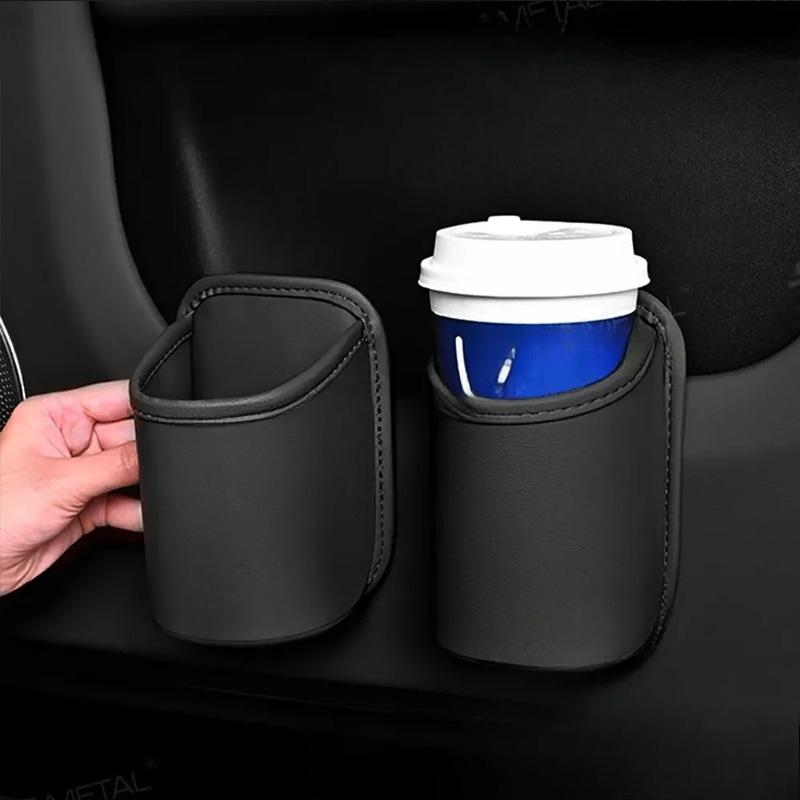 For Car Interior Accessories Car Door Cup Holder Leather Automotive Drink Rack Storage Bin Auto Back Seat Cup Holder Organizer