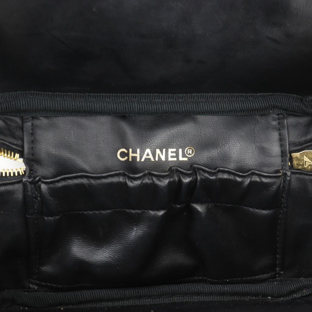 CHANEL Bicolole Vanity Pouch black Calfskin Women Used