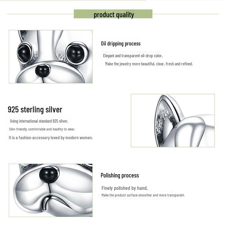 Серебряные бусины Ziyun 925 Bulldog Puppy - оригинальные аксессуары для украшений в виде животных