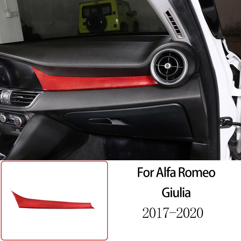 For Alfa Romeo Giulia 2017-2025 Red Real Carbon Fiber Car Interior Trim Sticker Accessories Car Modification