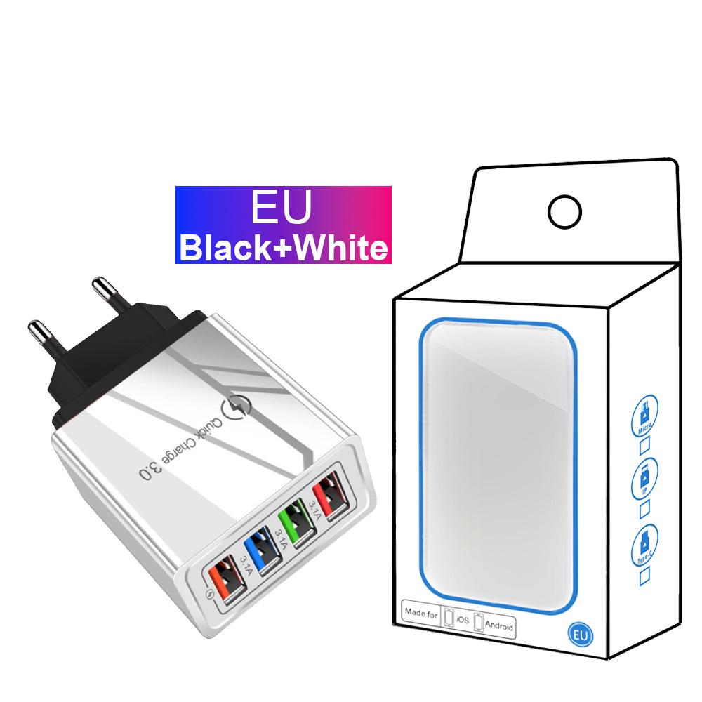 4-Port USB Power Adapter 5V 3A Multi-Port Charger for Mobile Phones