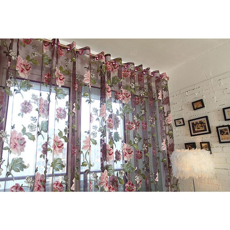 Peony Curtain Line Hanging Door Window Room Divider Curtain