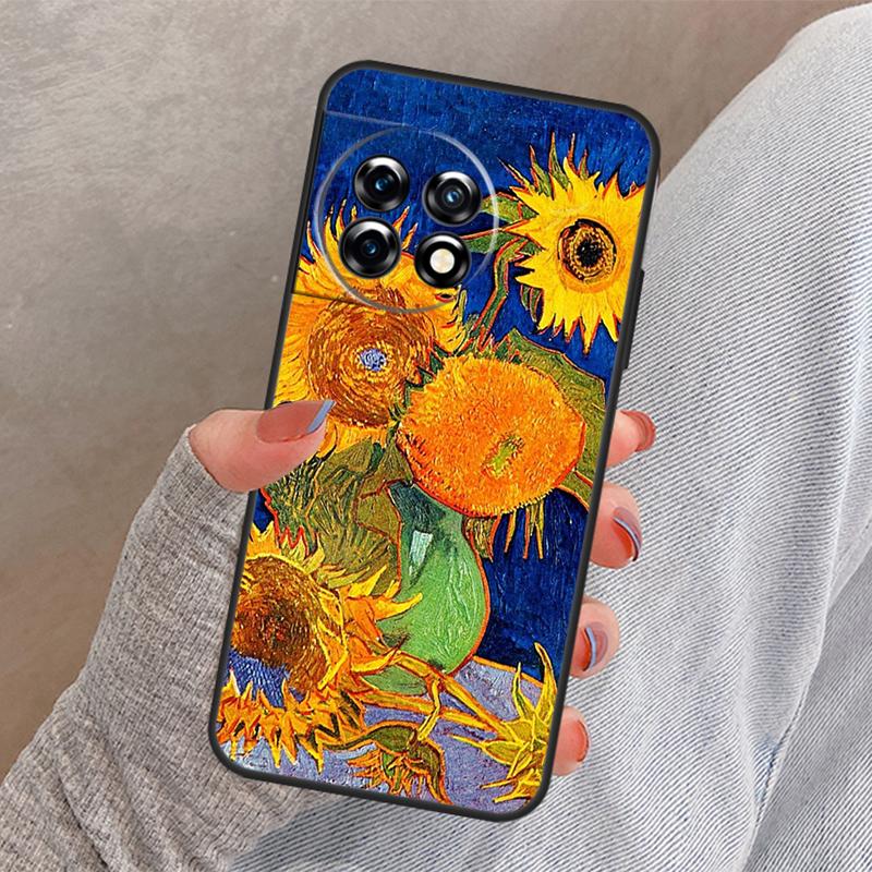 Beautiful Yellow Sunflower Cover For OnePlus 12 12R 13 13R 11 10 Pro 8T 10T OnePlus Nord 4 CE 3 2 Lite N30 N20 N10 Case