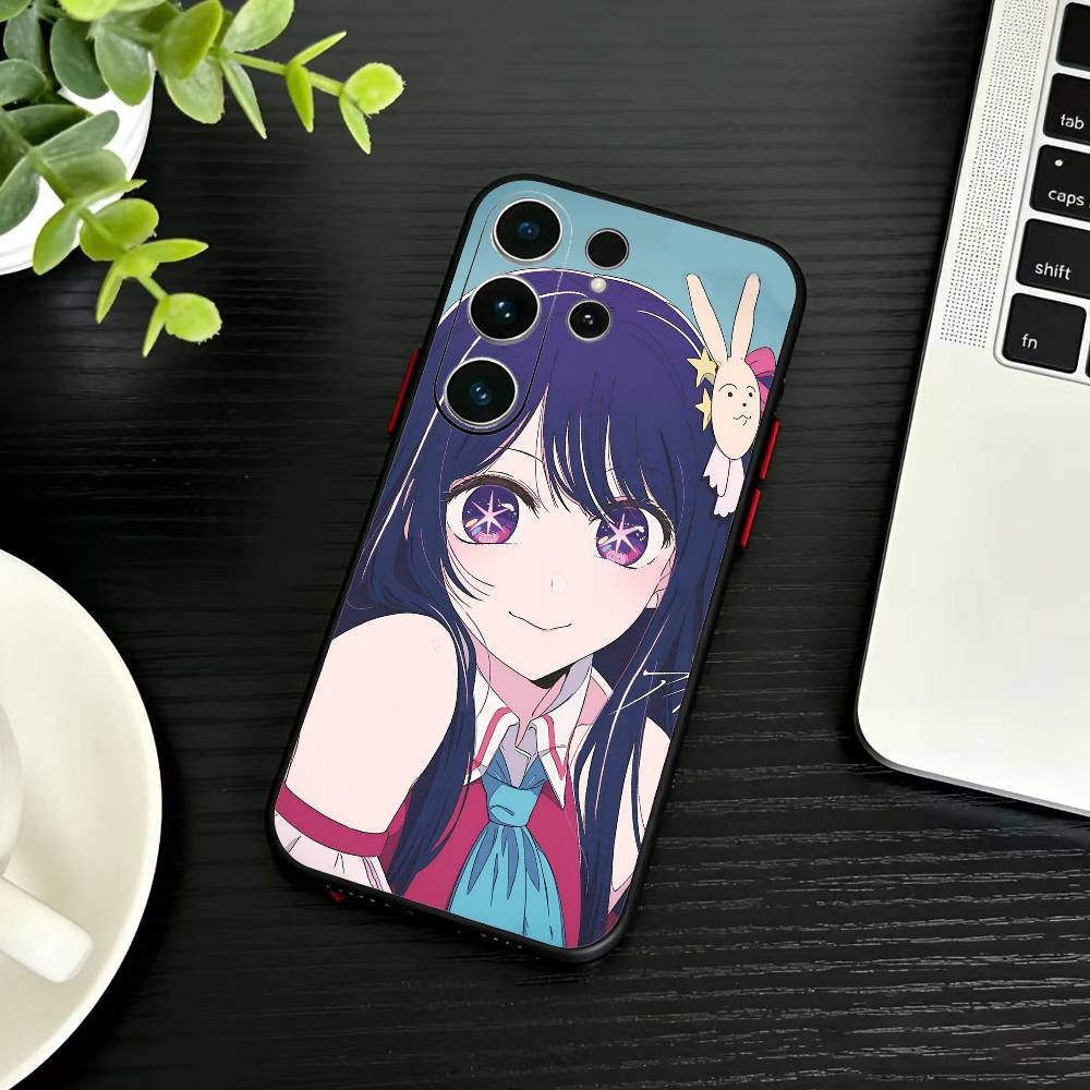 Чехол для телефона аниме Oshi-no Ko для Samsung S26, S25, S24, S23, S22, S30, S21, Ultra, Plus, FE 5G Черный Мягкий Чехол