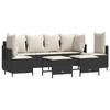 VidaXL Salon de jardin 5 pcs avec coussins noir résine tressée, ensemble de canapés d'extérieur, salon de jardin, ensemble 3261545