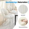 Velvet Dining Chair with Hollowed-Out Backrest, Armless Cushion Chair, Silver Legs, Chair for Living Room, Bedroom and Office (Set of Two) -IVORY