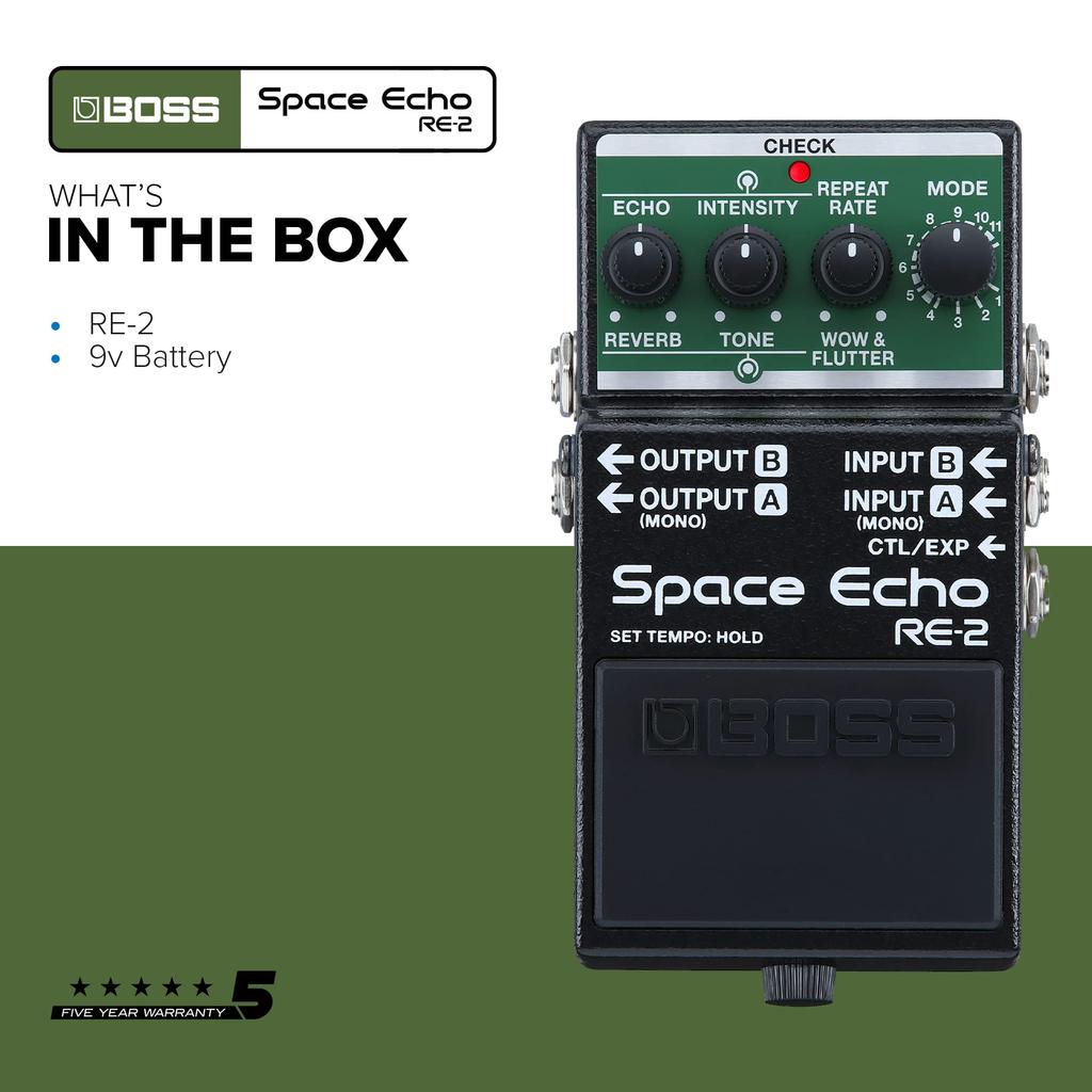 BOSS Space Echo Space Echo Echo Delay Reverb Guitar Effector RE-2