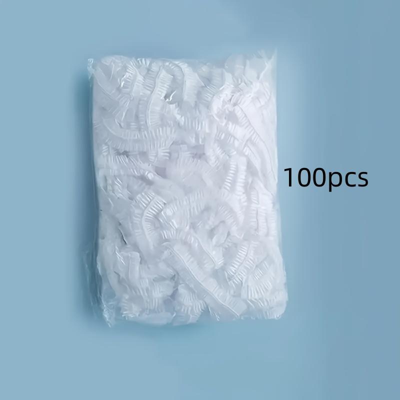 300/100/Piece Heavy-Duty Elastic High-Quality Disposable Shower Caps - Transparent Plastic