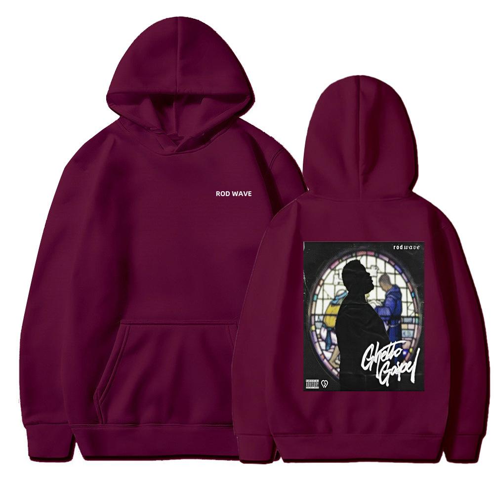 Rod Wave Ностальгия Музыкальный тур Толстовки Женские Мужские Длинные рукава Свитшоты с капюшоном Унисекс Крутая Повседневная Уличная Мода Y2K Уличная Мода Пуловеры Одежда
