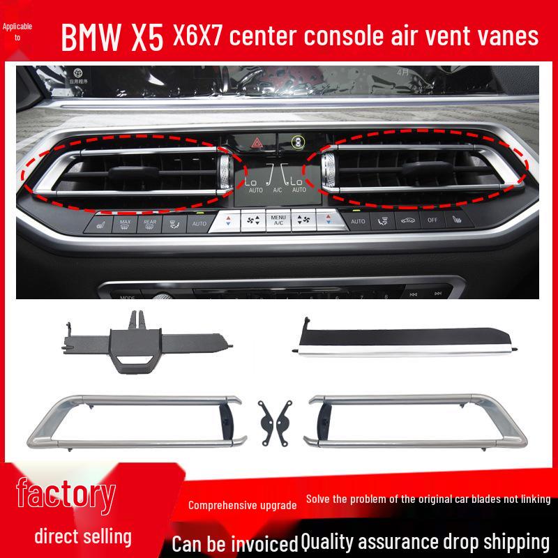 BMW X5/X6/X7 G05/G06/G07 Center Console Air Outlet Repair Kit - Silver Edge Style