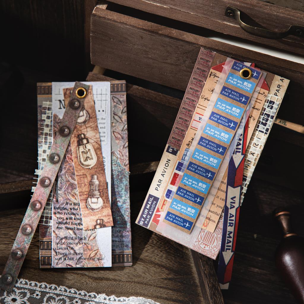 25 Листов Винтажные Длинные Стикеры для Журнала Для DIY Скрапбукинга Чехла Телефона Гитары Блокнота Декорации Товары для Творчества Канцелярские Товары