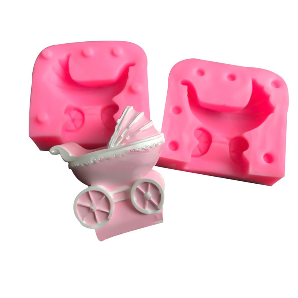 Silicone Fondant Molds Chocolate Mould Silicone Cake Moulds Baby Carriage Shaped Silicone Material Gift for Baking Lover