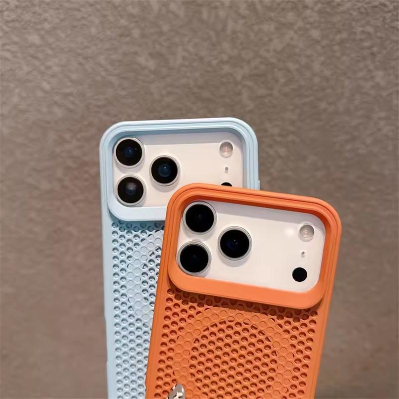 Сетчатый чехол для отвода тепла для беспроводной зарядки Magsafe для iPhone 17 16 15 14 Plus 13 12 11 Pro Max 17 Air Дышащая твердая крышка