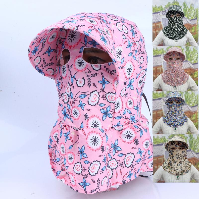 Floral Print Sun Hat for Maximum UV Protection with Face and Neck Flap for Outdoor Adventures