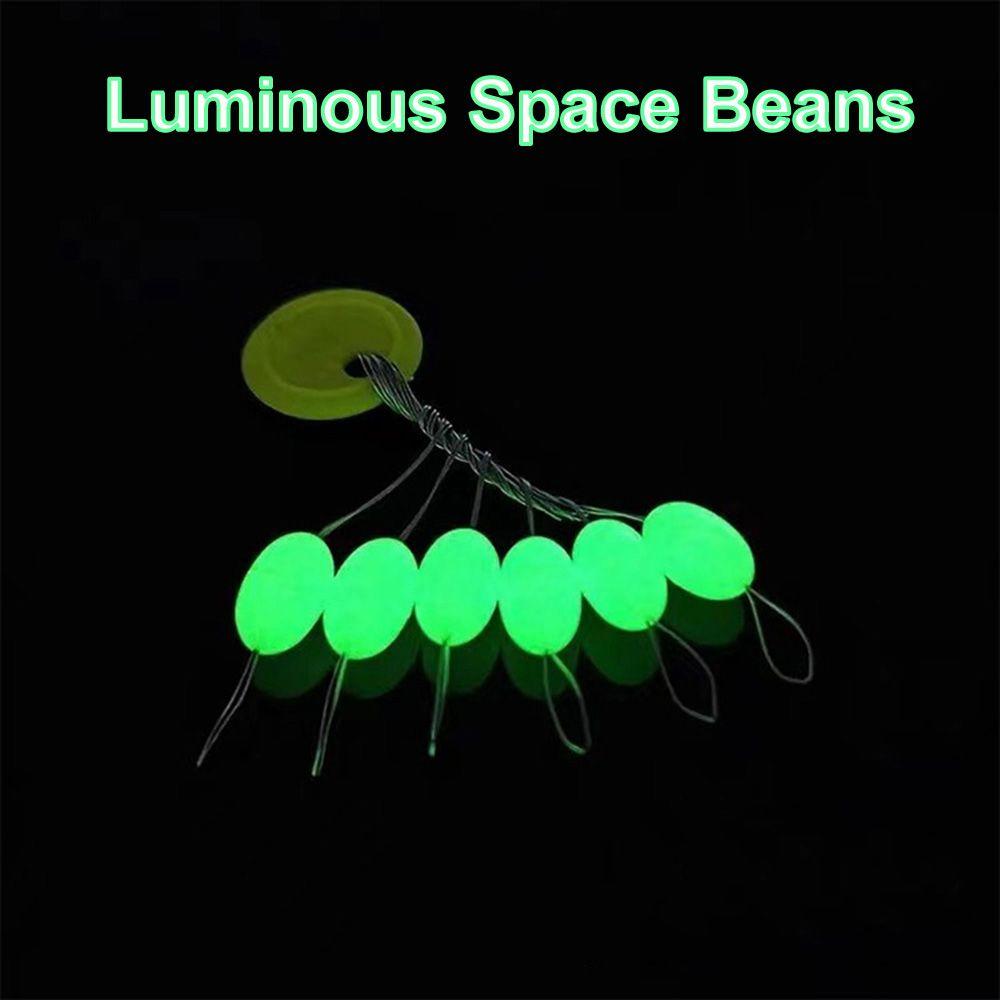 High Concentricity Black Rubber Float Line Stopper Luminous Space Beans Fishing Accessories