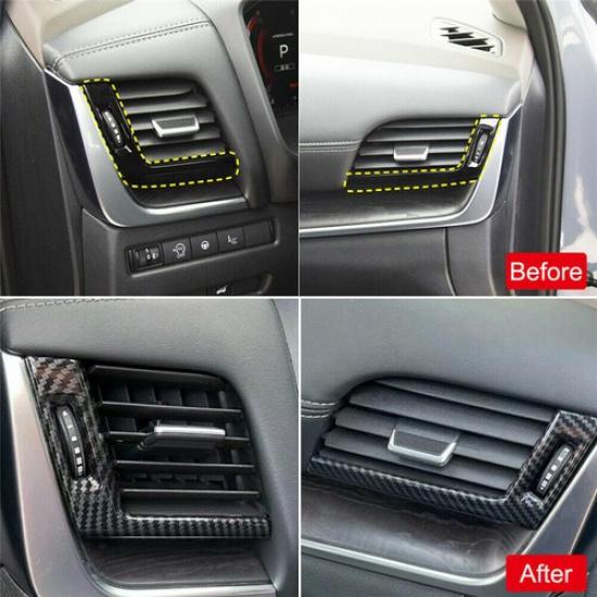 Carbon Fiber Front Side Air Vent Outlet Cover Trim For Nissan Qashqai 2023 2024