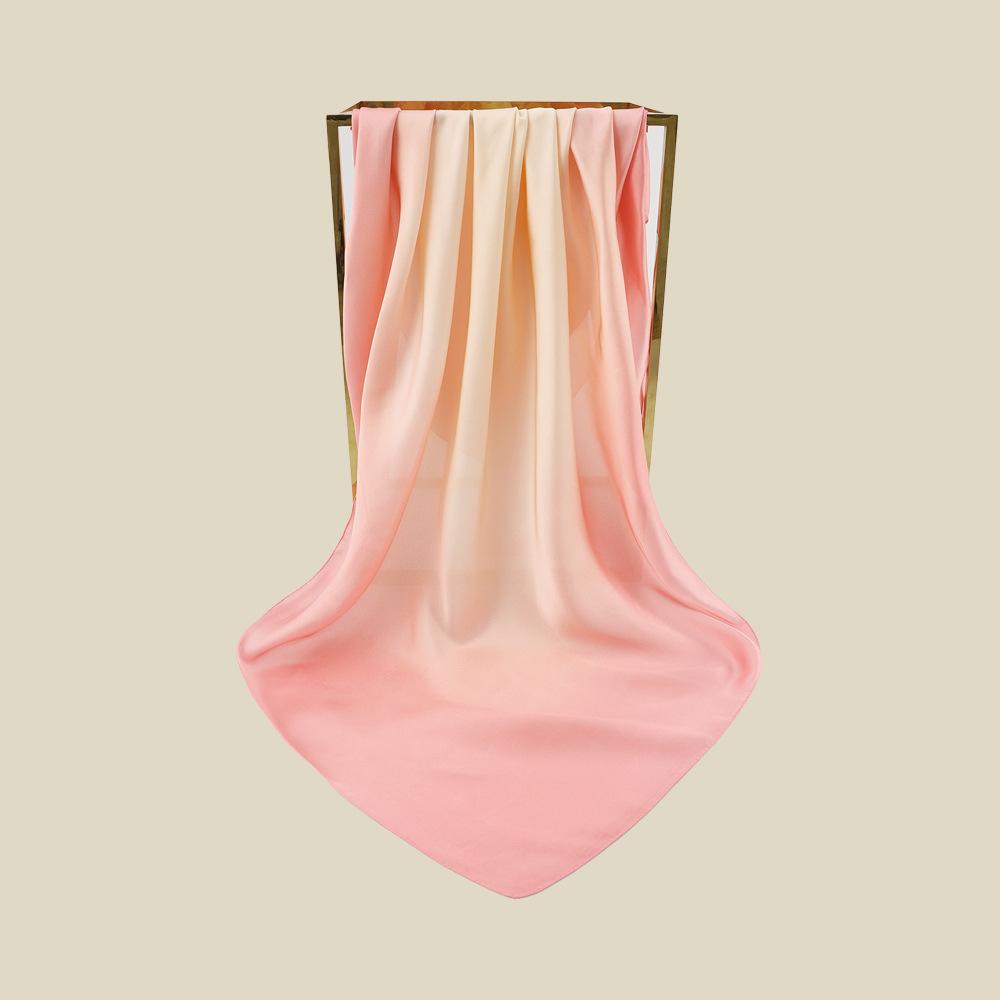 Fashion Silk Satin Hijab Scarf For Wome Gradual Colors Kerchief Hair Scarfs Female 90cm*90cm Square Shawl Wraps Neck Scarfs