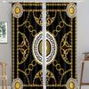 Роскошные черно-золотые эстетические геометрические абстрактные шторы на окна для детей, спальни, гостиной, кухни, двери, домашний декор, 2 шт.