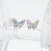 Exquisite Hollow Butterfly Earrings Korean Version With Niche Design And Compact Mini Colored Diamond Earrings