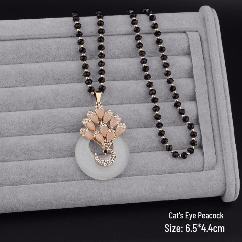 Элегантное женское ожерелье с подвеской в виде хрустального цветка - Универсальный аксессуар-цепочка для свитера на осень/зиму