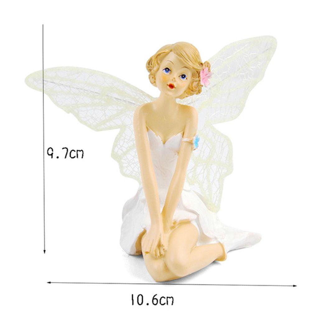 landscape Toy Figures Flower Ornaments  Flying Flower Fairy Garden Car Cake Decor White Angel Doll