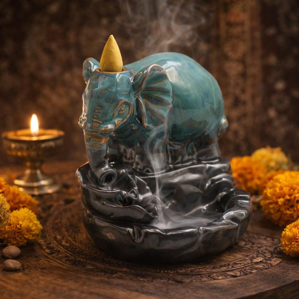 Backflow Incense Burner – Elephant at Pool