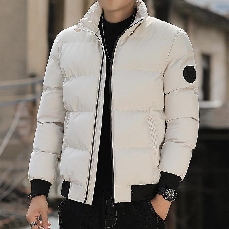 Winter Cotton Coat Men's Thickened Large Casual Fashion Cotton Coat Stand Neck Short and Handsome Coat