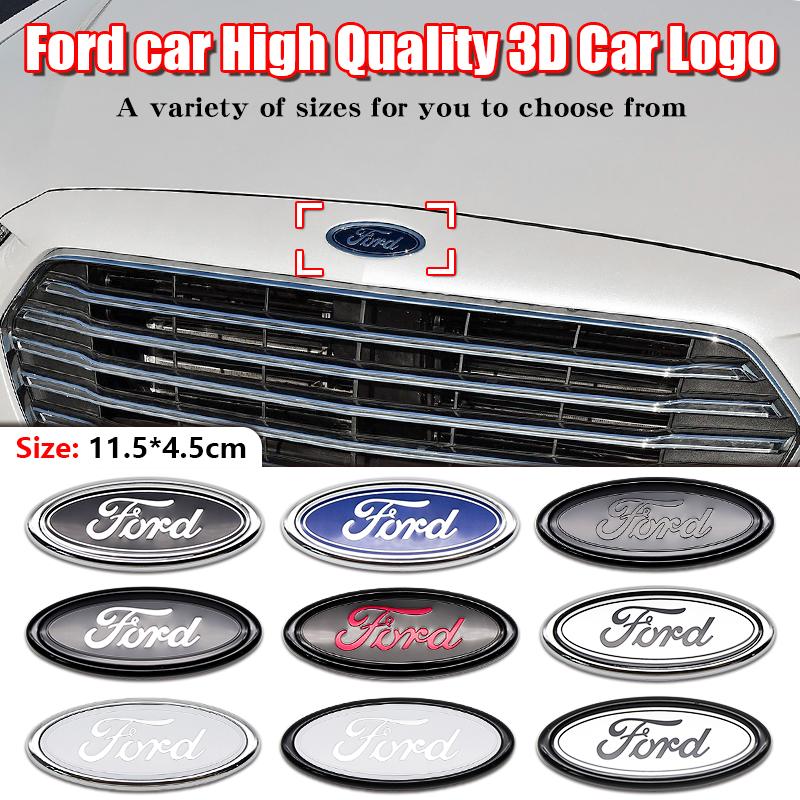 AJI1 ABS Car Front Grille Rear Trunk Logo Emblem Stickers For Ford Focus Edge Mondeo Ecosport Fusion Ranger Fiesta Kuga Accessories