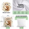 4 Pcs Watercolor Animals Single-Sided Printed Pillowcase Cushion Cover,Suitable For Living Room,Bedroom,Car Decoration