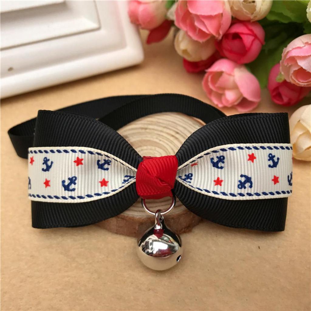 Bowknot Metal Bell Pendant Fashion Printed Pet Dog Cat Puppy Bow Tie Collar