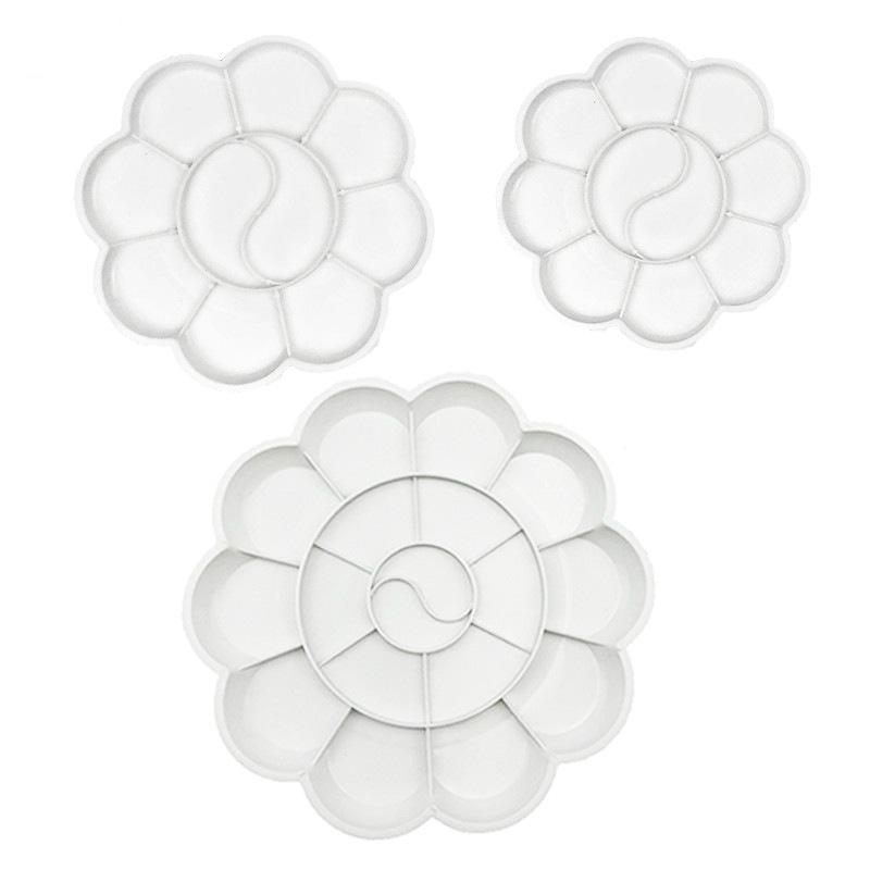 Набор палитр для рисования «Цветущая слива»: Включает Большую, Среднюю и Маленькую емкости для акварели, гуаши, масла, акрила и китайской живописи.