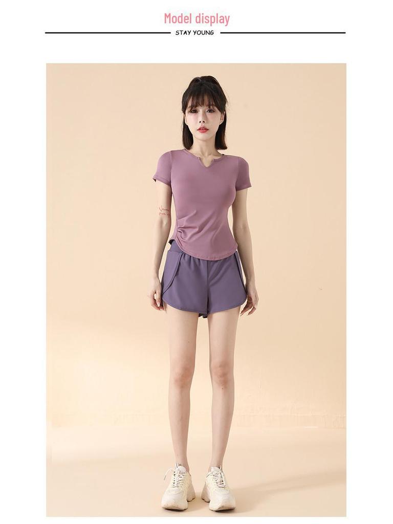 2025 Весна/Лето Быстросохнущий Спортивный Комплект Йоги – Облегающий Покрой, Короткий Рукав Одежда Для Фитнеса