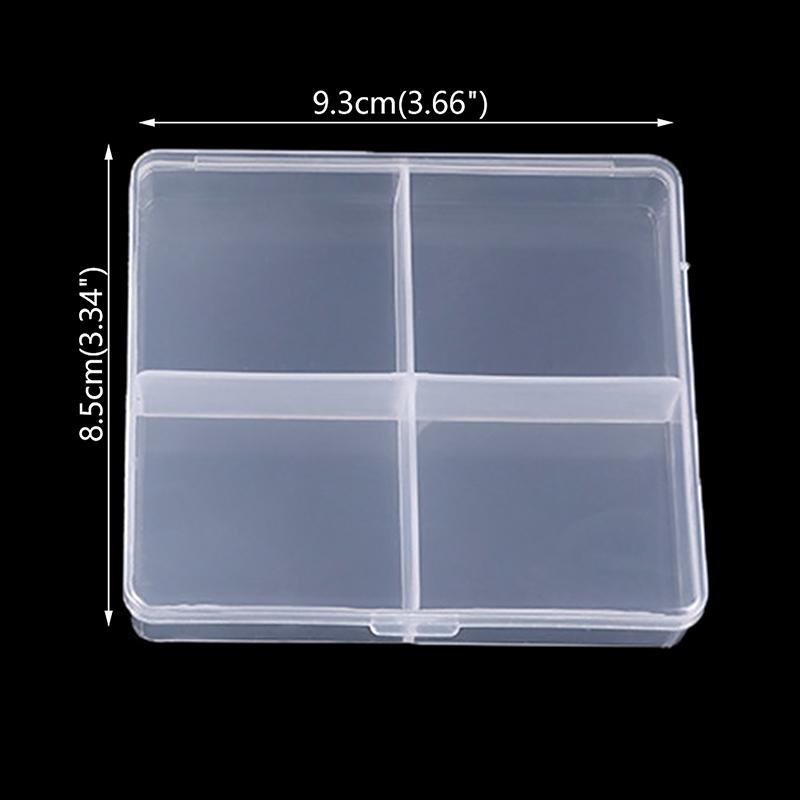 Квадратный пластиковый прозрачный ящик для хранения мелких предметов, органайзер для мелочей, чехол для ювелирных изделий, бисер, контейнер, инструменты, аксессуары