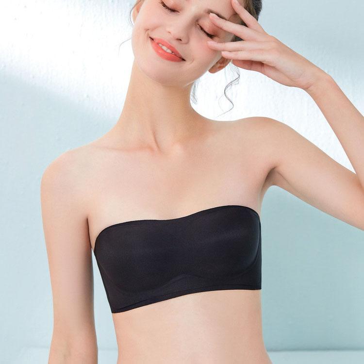 Бюстгальтер без бретелек Женское бесшовное нижнее белье Желейное обертывание вокруг груди для предотвращения воздействия и противоскользящего эффекта Невидимый бюстгальтер
