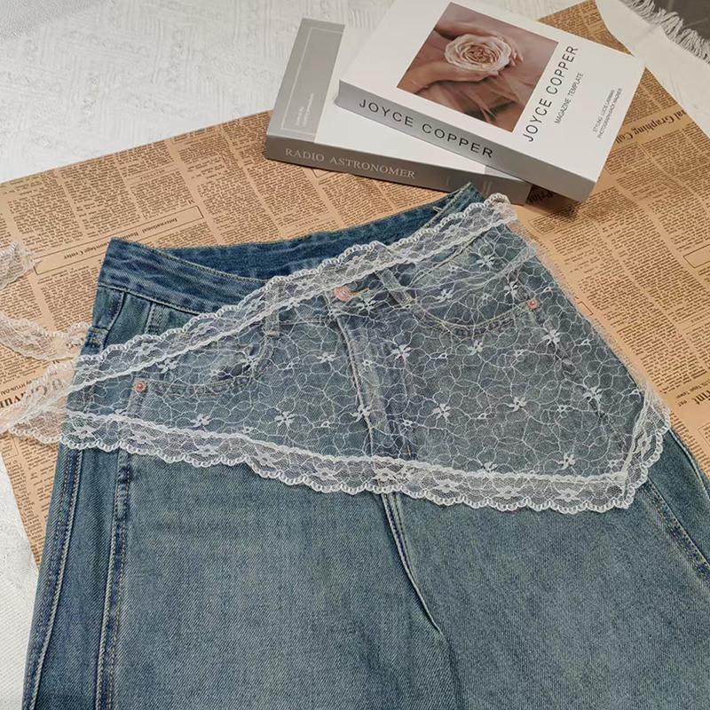 Sweet Triangle One-Piece Belted Overlap Lace Skirt Apron  Lace Trim Half Skirt Butt Curtain Spring Headscarf Accessories