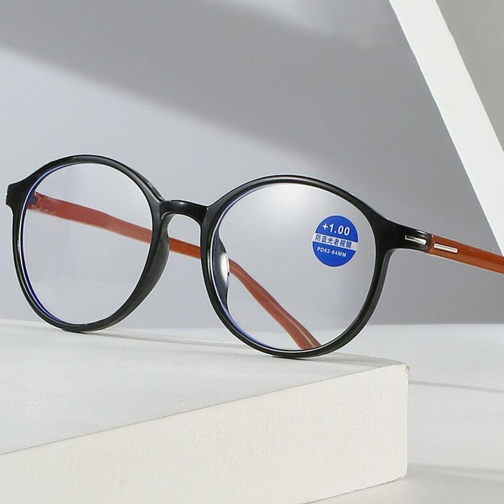 Spring Hinge Readers Reading Glasses Presbyopia Eyeglasses Anti-blue Light Glasses Oval Frame