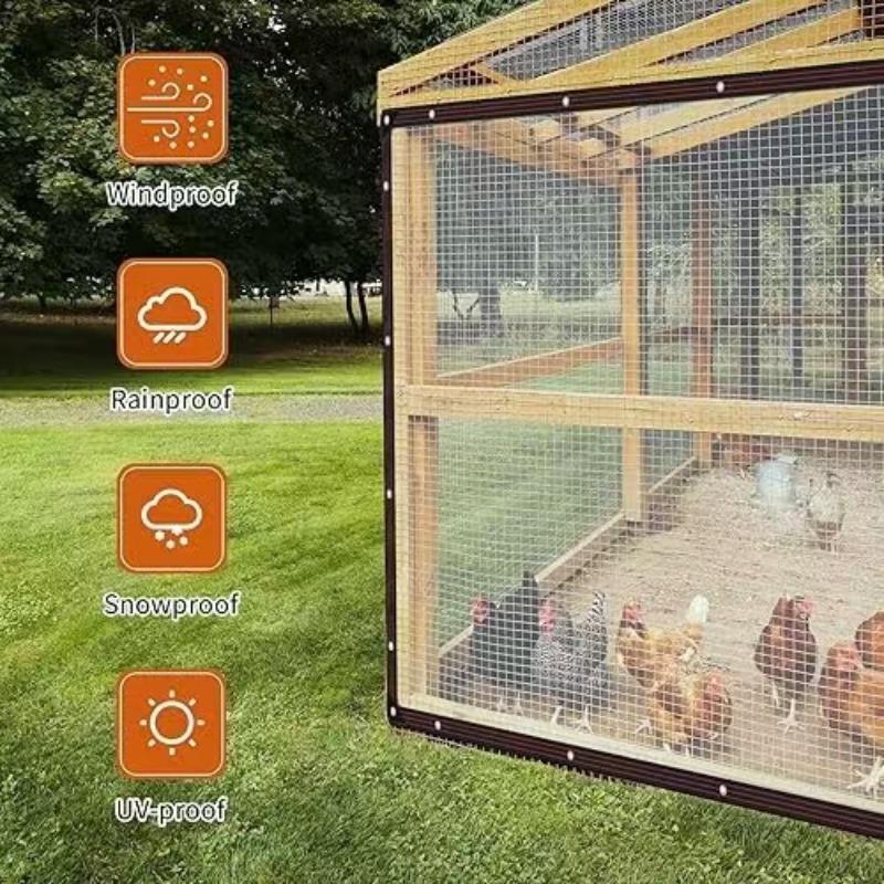 1 шт. ПЭ Утолщенная Прозрачная Водонепроницаемая Ткань Устойчивая к Разрывам Пылезащитная Пластиковая Клеенка Открытый Навес с Усиленными Металлическими Люверсами Подходящий