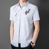 Летняя рубашка с коротким рукавом, бесшовная мужская футболка, быстросохнущая рубашка, поло с коротким рукавом, деловая мужская одежда