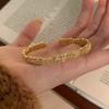 Handicraft Enamel Glazed Bracelet Gold Opening Bracelet Elegant New Chinese Style Bangle  Party